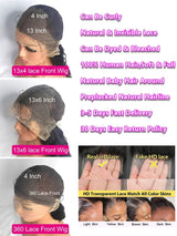 Water Wave Curly 100% Human Hair Brazilian 13x4 13x6 Lace Front Wig 250 Density Deep Wave 360 Full Lace Front Wigs Black