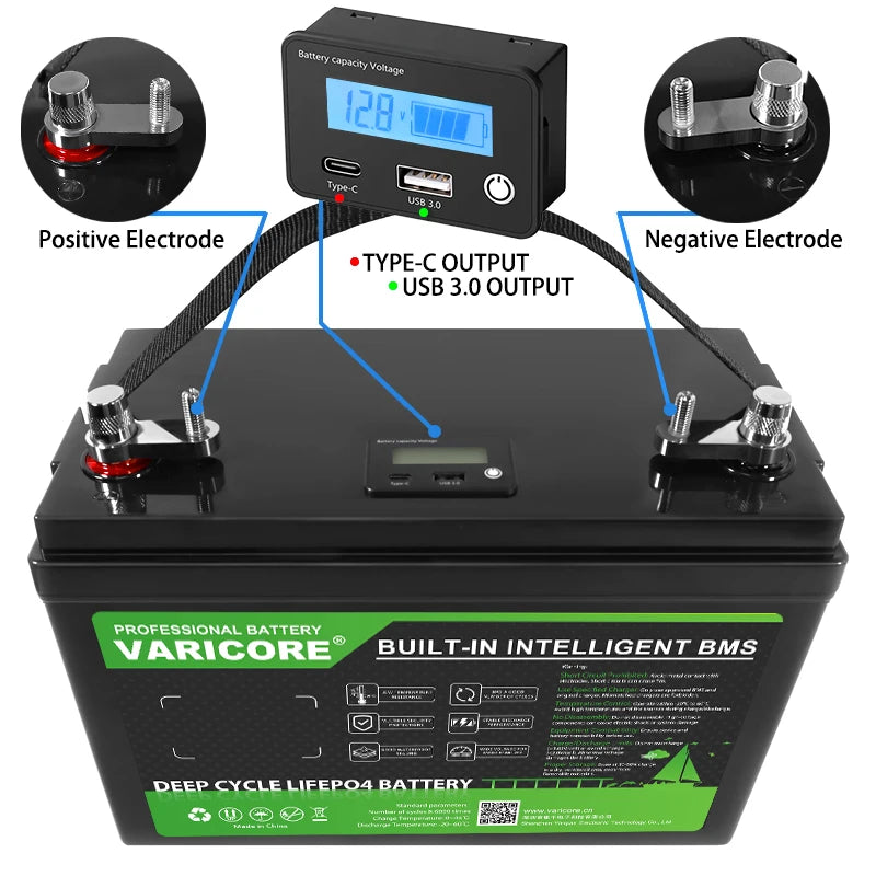 VariCore 12V/12.8v 340Ah 360Ah 200Ah 180Ah 120Ah LiFePO4 Battery Lithium Iron Phosphate Batteries Travel Camp 14.6v Golf Cart