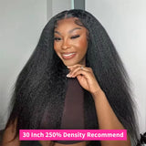 Glueless Kinky Straight Lace Front Human Hair Wig Yaki Straight 13x6 HD Lace Frontal Wig 7x5 HD Transparent Lace Closure Wigs