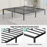 JHK Metal Platform 16IN Tall Basic Bed Frame Sturdy Steel Heavy Duty with Storage Space Bedroom Frames Slat Support For Home