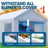 10x20 Heavy Duty Carport Galvanized Outdoor Canopy Tent with Roll-up Windows & Sidewalls Weatherproof Car Boat Shelter, Custom