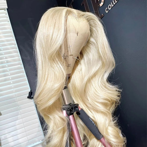 220% Density Human Hair Wigs Blonde 613 Lace Front Wigs 13x4 Body Wave