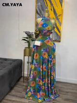 GLCMYAYA 2026 New Women O-neck Sleeveless Floral Print Mermaid Maxi Dress Evening Birthday Beach Sexy Night Party Long Dresses
