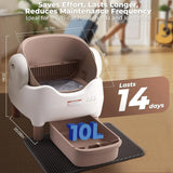 Automatic Smart Cat Litter Box Self Cleaning Pet Toilet APP Control Open Top Cat Litter Box Extra Large Space for Multiple Cats