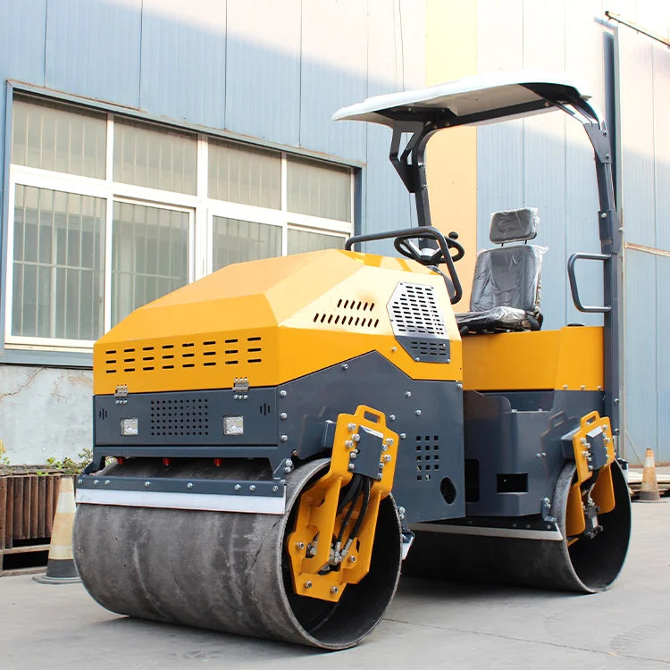 Double Drum Vibratory Road Roller 4 Ton High Power for Road Construction Soil Asphalt Compaction Customizable 2.4km/h