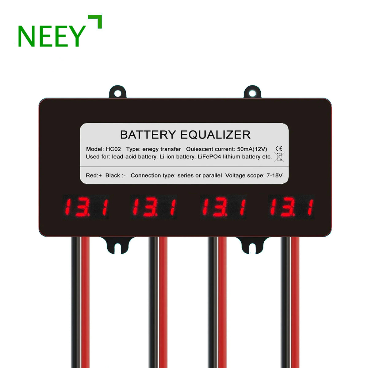NEEY 48V Smart Battery Balancer 5A 10A Active Equalizer 12V 24V Lifepo4 Battery Current Voltage Li-ion LTO Lead Acid LED Display