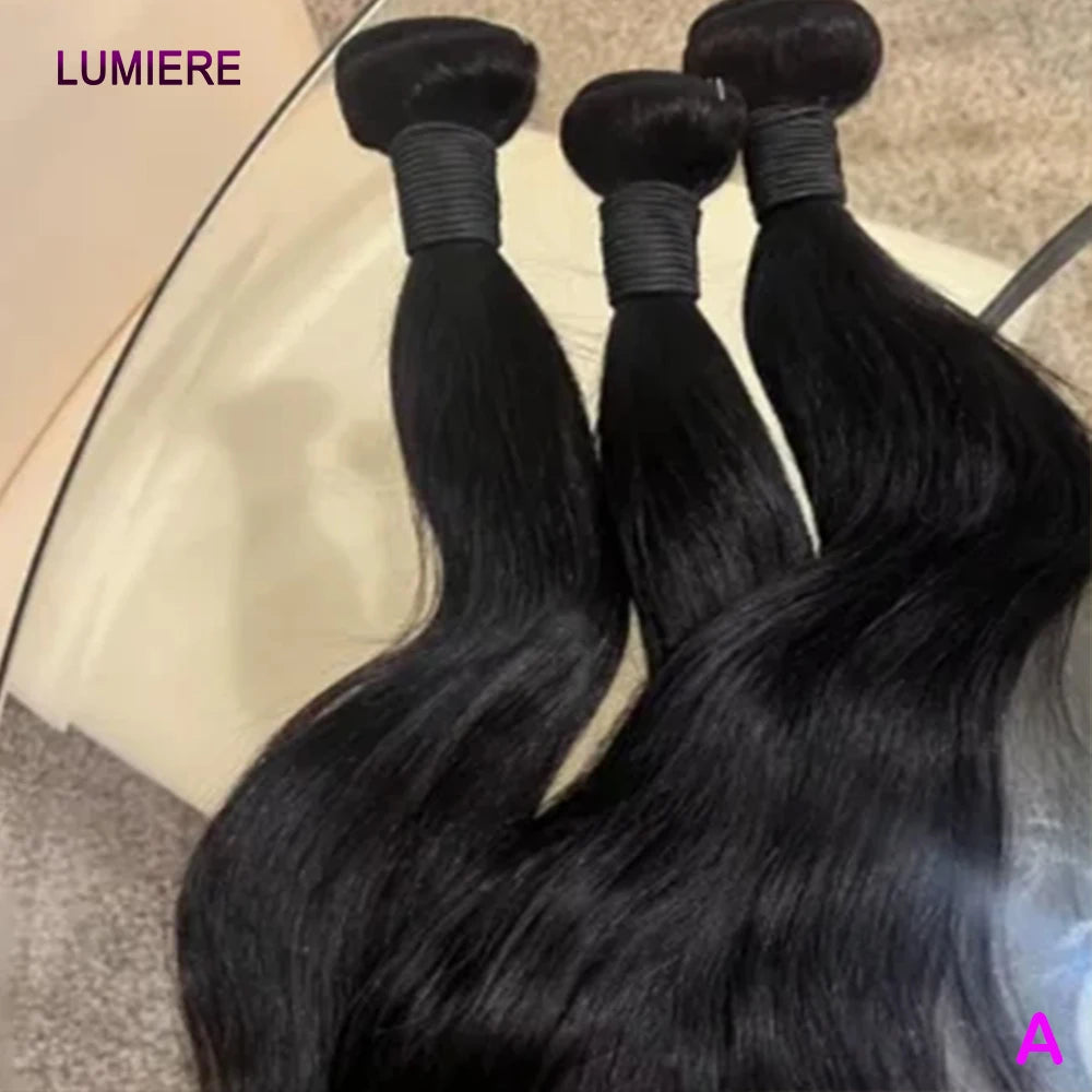 28 30 32 Inch Bone Straight Human Hair Extensions Brazilian Bundles Virgin Raw Human Hair 3 4 Bundles Hair Weave Extension