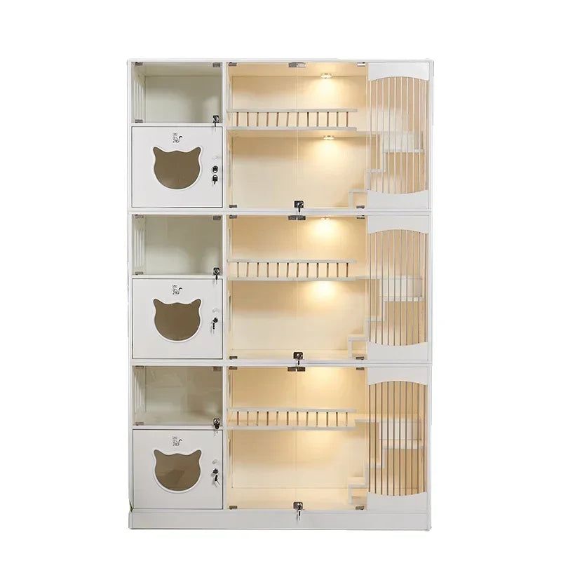 China manufacturer Top selling pet cages&houses multi function dog cat cage large pet furniture solid wood cat villa