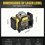 DEWALT DW089LG Laser Level 12-Line 3-Sides 360-Degree Vertical Horizontal Line Laser Tool Battery-Powered 12V