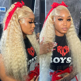 8-32 inch Deep Wave Human Hair Bundles Remy Brazilian Hair 613 Blonde