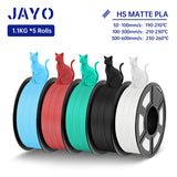 JAYO PLA Classic 3D Filament 1.75mm High Speed Matte PLA 3D Printer Filament Neatly Wound 3D Printing Materials 5Rolls/set