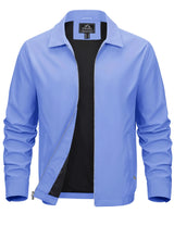 Men's Lightweight Windbreaker Jacket Full Zip Casual Jacket Water-Repellent Coat with Zip Pockets Golf Work Outdoor