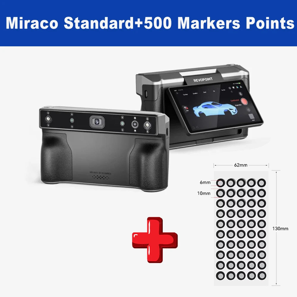 (Send Free 500 6-10nm Markers）Revopoint MIRACO Standard/Pro 3D Scanner with free Visibility Marker points 8K Color  Scanner