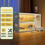 Cat Villa with Toilet Drawer Integrated Dog Cage Indoor Extra Large Space Home Cat Bed and Litter Box Pet Cats Cabinet Dog Nest