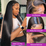 13x6 Bone Straight Human Hair Lace Frontal Wig 5x5 6x4 Easy-Go Lace Wigs For Women Pre Plucked 13x4 Lace Front Wig 100%Humanhair