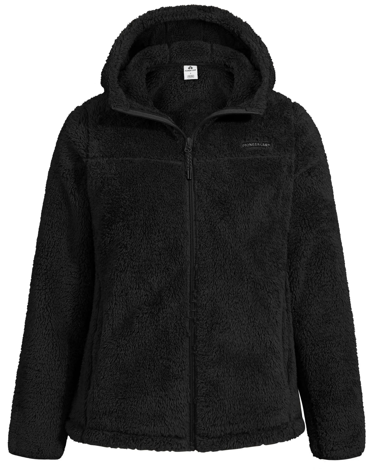 Pioneer Camp Women's Fuzzy Fleece Jacket Full Zip Up Lightweight Warm Soft Fleece Coat with Hood for Spring Fall Winter