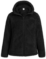 Pioneer Camp Women's Fuzzy Fleece Jacket Full Zip Up Lightweight Warm Soft Fleece Coat with Hood for Spring Fall Winter