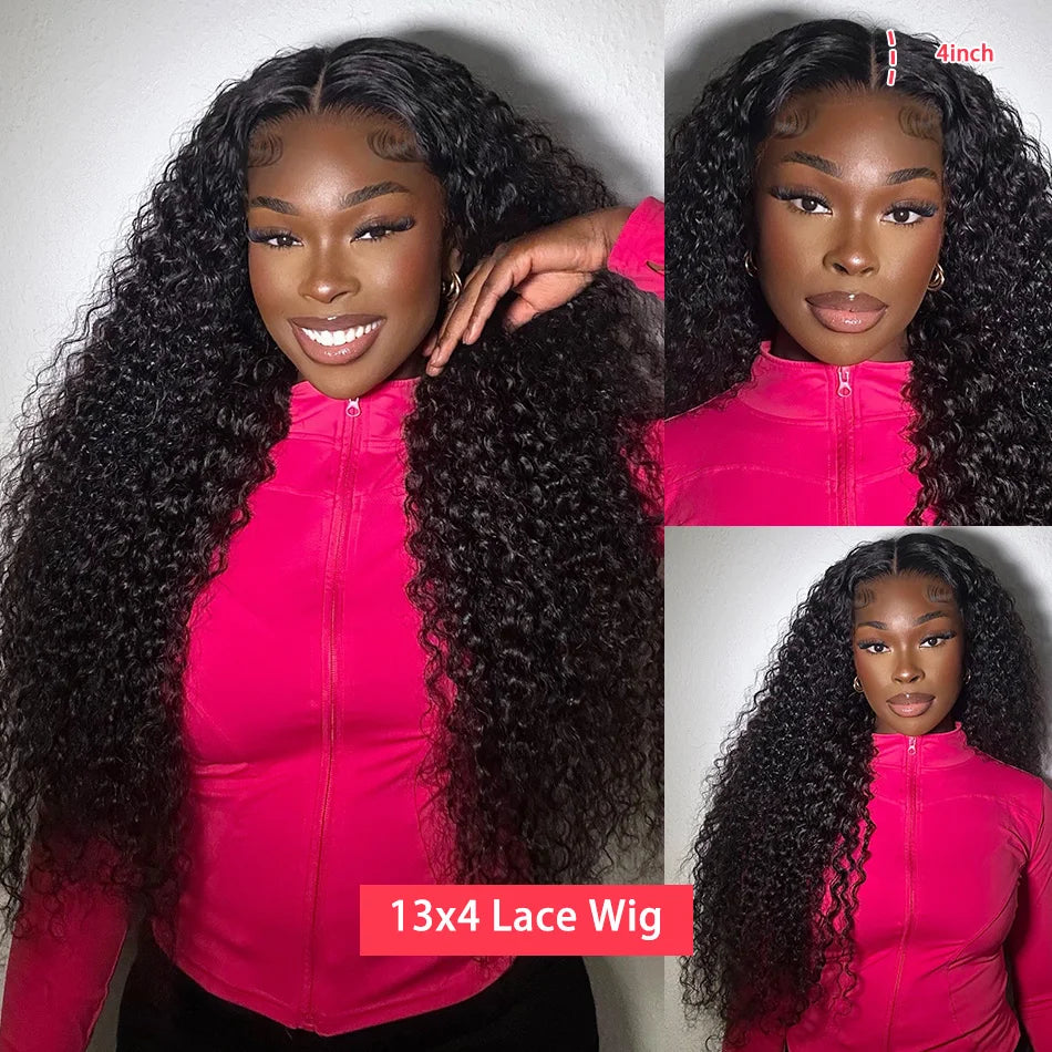250 Density Human Hair 13x6 Deep Wave HD Lace Frontal Wigs 13x4 Water Curly 5x5 Glueless Lace Front Wig 30 40 Inch Closure Black