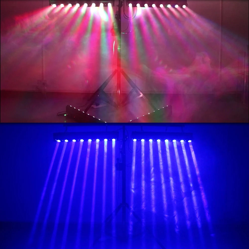 SHEHDS 8x12w Beam Moving Head RGBW 4in1 Bar Light For DJ Disco Wedding Party Stage Light Effect Professional DMX 512 Stage Light