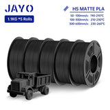 JAYO PLA Classic 3D Filament 1.75mm High Speed Matte PLA 3D Printer Filament Neatly Wound 3D Printing Materials 5Rolls/set