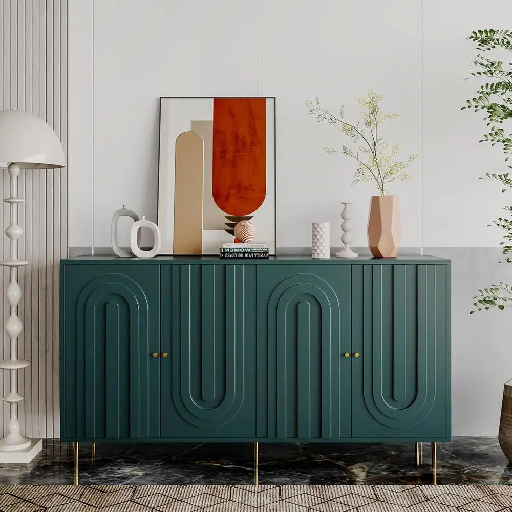 Sideboard Buffet Cabinet for Kitchen and Dining Area with 4 Doors, Large Storage Solution