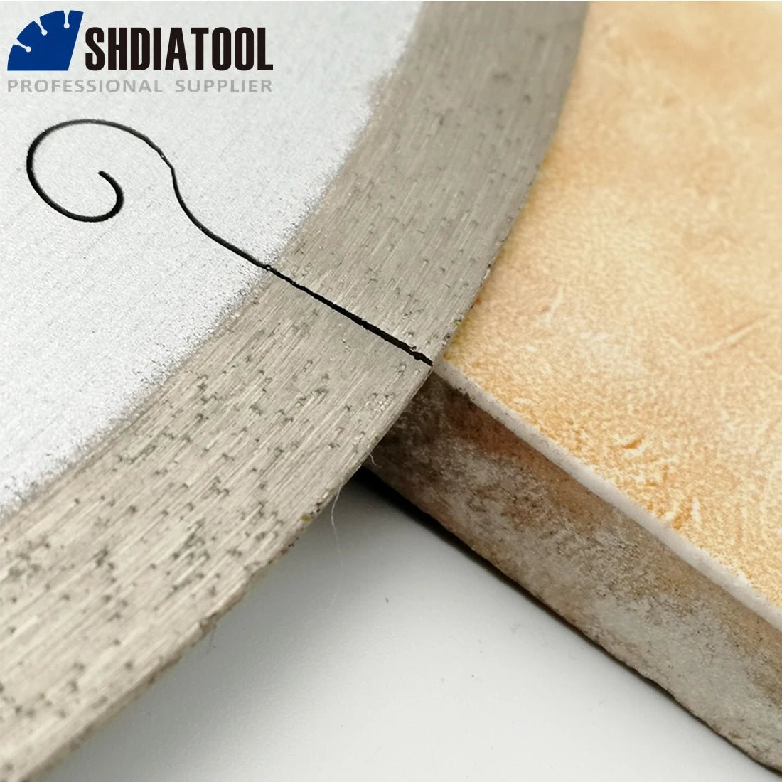 SHDIATOOL 1pc 300MM/12" Ceramic Blades With Hook Slot Diamond Saw Blades Tile Porcelain Cutting Disc Bore 60mm with 50mm washer