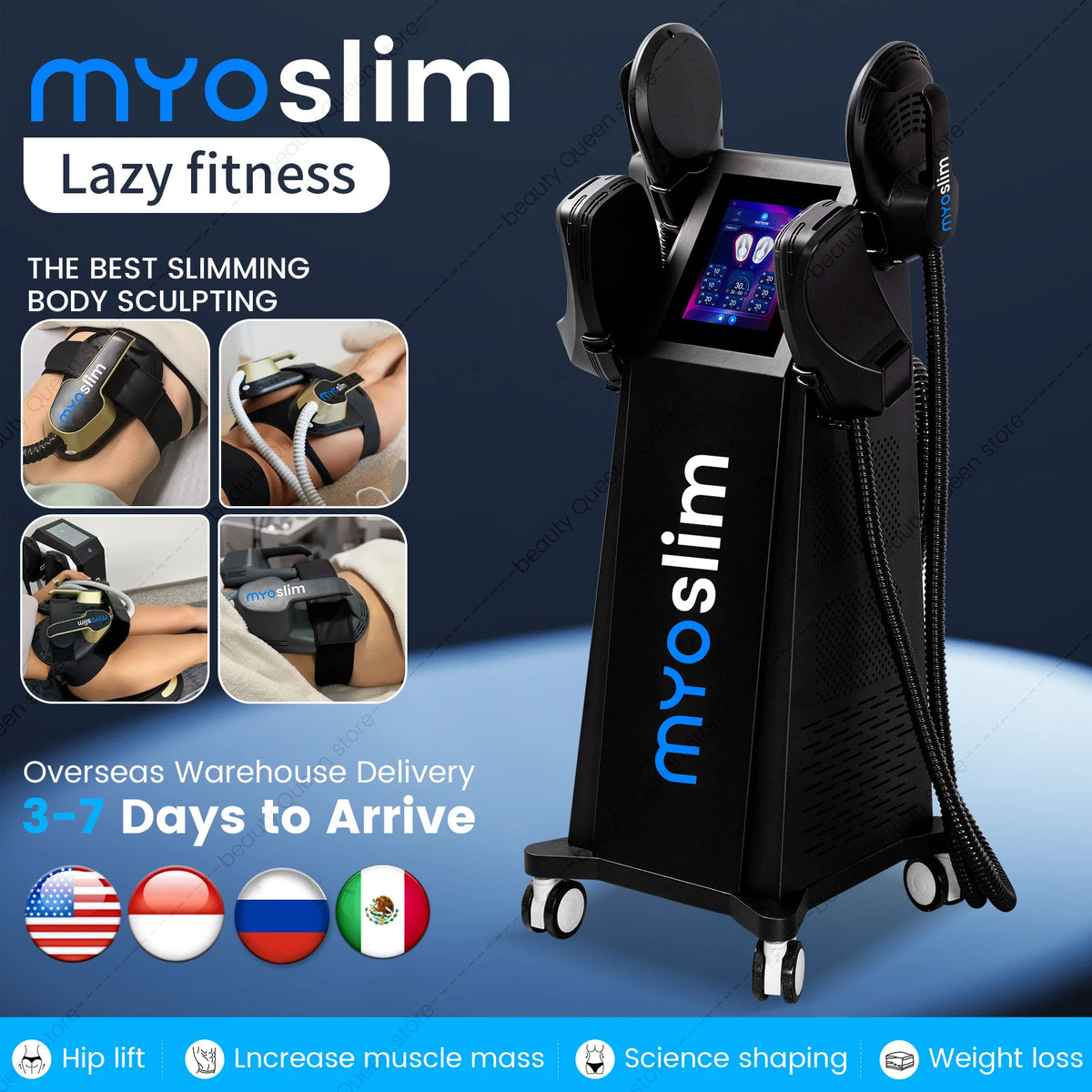 Myosilm EMS Radio Frequency Body Sculpting Machine Muscle Shaping Fat Burning Weight Loss With 6500W High Power