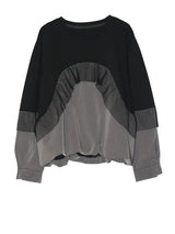 [EAM] Women Balck Mesh Ruffles Spliced Big Size T-shirt New Round Neck Long Sleeve Fashion Tide Spring Autumn 2026 1DJ9332