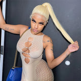 Bone Straight 360 Full Lace Wig Human Hair Brazilian 613 Honey Blonde