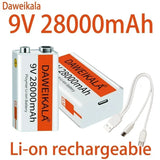1-10PCS New Daweikala 9V 28000mAh USB Rechargeable Lithium Battery 6F22 for Multimeter Microphone Toy Guitar KTV