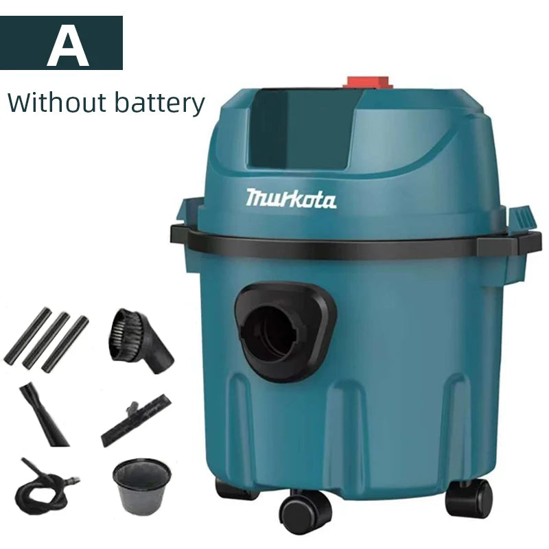 High Power Cordless Industrial Wet Dry Vacuum Cleaner Strong Suction Drum Canister for Construction Cleanup Warehouse Car Wash