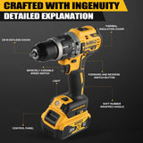 DEWALT DCD796 13mm Brushless Electric Drill Portable Screwdriver Impact Drill Rechargeable Lithium 20V Battery Power Tool