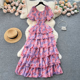 Ladies Party Vestidos 2026 Spring Autumn Retro Bubble Sleeves Lady Birthday Cake Dress High-end Korean Version Women's Dress