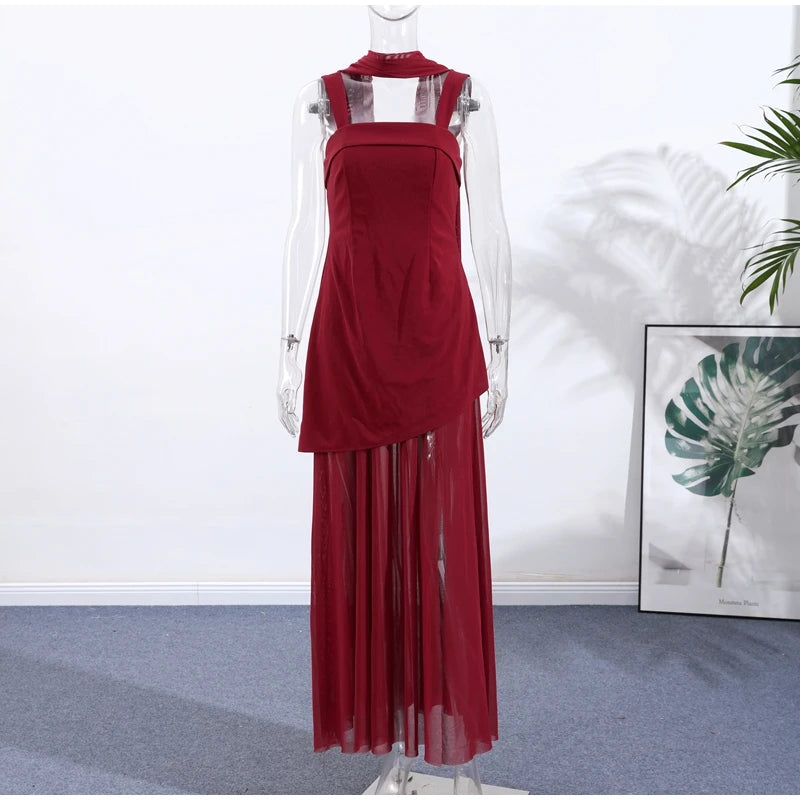 Crew Neck Short Sleeve Buttoned Paneled Midi Dress Fitted Bodice Flowing 2026 Spring Women Knit Skirt Fashion Elegant Lady Gown