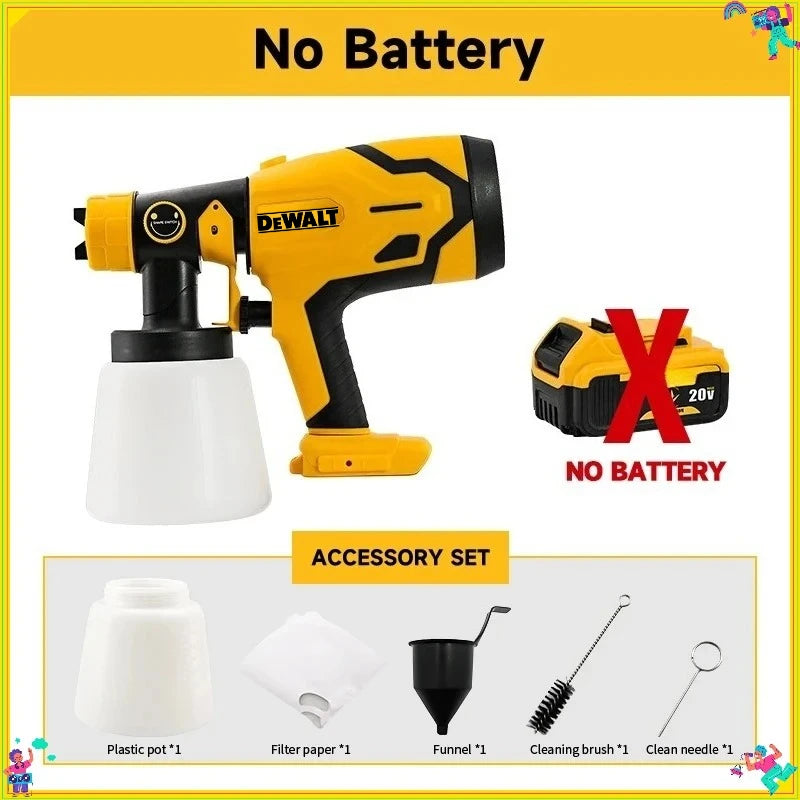 DEWALT 800ML Cordless Electric Spray Gun High Power Spray Paint Machine, Automotive Furniture Steel Coating Spray Gun