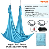 SucceBuy 5.5 Yards Aerial Yoga Hammock & Swing Nylon Fabric Full Rigging Hardware for Antigravity Yoga Fitness Bodybuilding