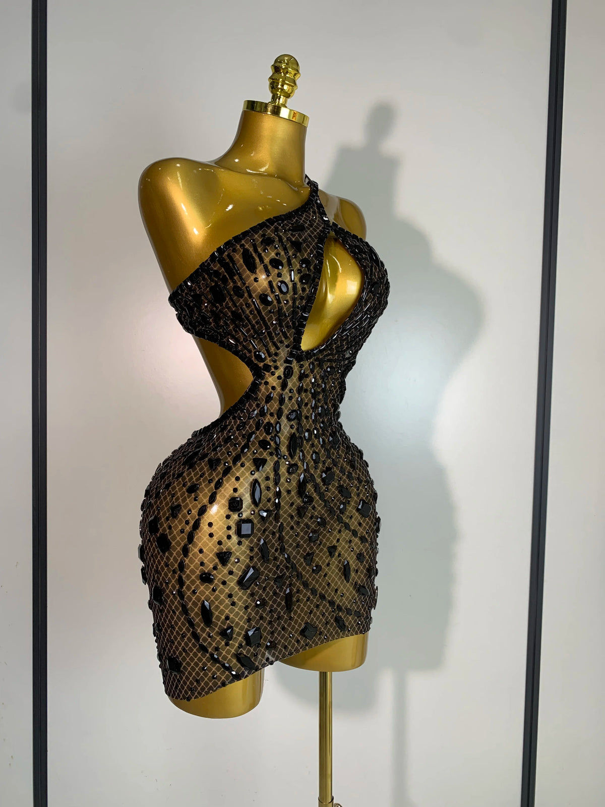 New Arrival Women 2025 Sexy Backless Hollow Out Diamond Evening Prom Gown Birthday Luxury Celebrate Stage Nightclub Outfit