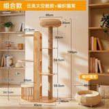 Nordic High-End Cat Tree with Capsule Space Saving Large Cat Scratcher Solid Wood Furniture & Scratchers casitas para gatos FYCT