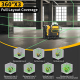 DEWALT DW089LG Lithium Battery Green Laser Level 12 Lines 3 Sides 360°