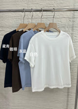 New Spring Summer Women's Cotton Beaded Short-Sleeve T-Shirt