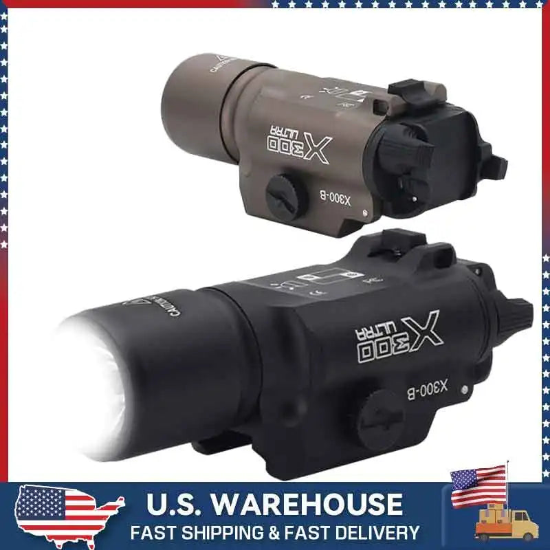 SOTAC Tactical X300UB X300U-B Flashlight X300U Scout Light White LED Hunting Weapon Light Fit 20mm Picatinny Rail