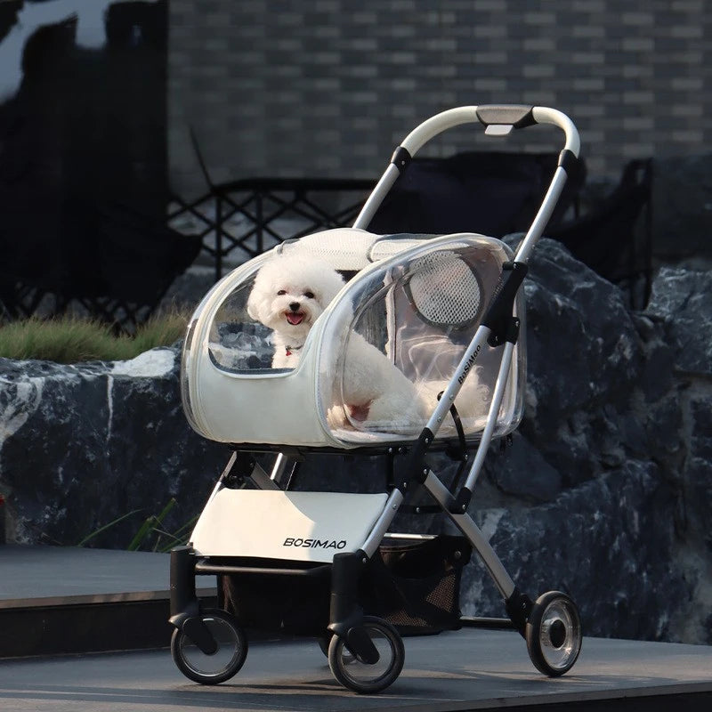 Luxury Pet Stroller Dogs 4 Wheels Foldable Detachable Cat Stroller Outdoor Walking Small Medium Puppy Strollers Portable Cheap