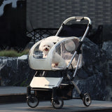 Luxury Pet Stroller Dogs 4 Wheels Foldable Detachable Cat Stroller Outdoor Walking Small Medium Puppy Strollers Portable Cheap