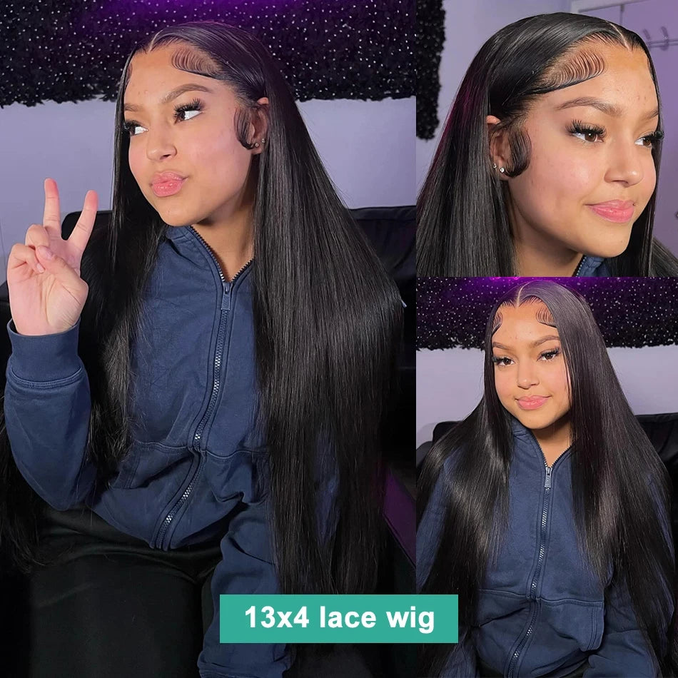 Straight Human Hair Wigs 13X6 Hd Lace Frontal Wig 30 40 Inch 13X4