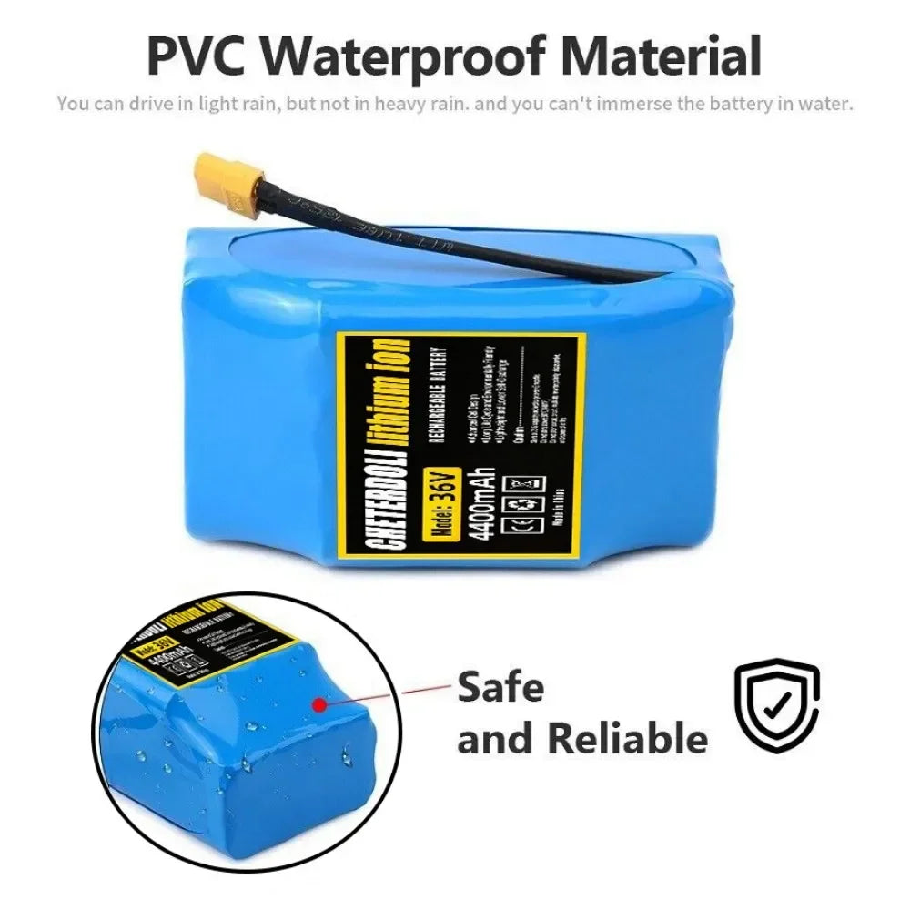 High-quality Battery 36V 12Ah 10s2p Rechargeable Lithium-ion Battery for Electric Self-balancing Scooter,HoverBoard and Unicycle