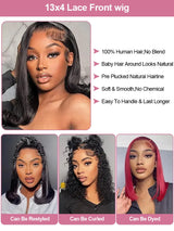Bone Straight Short Bob Wigs Human Hair HD 13x6 13x4 Lace Frontal Wigs