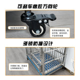 Stainless steel dog cage indoor foldable portable medium and large dog pet cage with tray square tube dog cage breeding