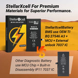 StellarXcell Diagnostic Battery Show Genuine Part No Pop Up Message for iPhone 12mini 13Pro 14Plus 15Promax Battery Replacement