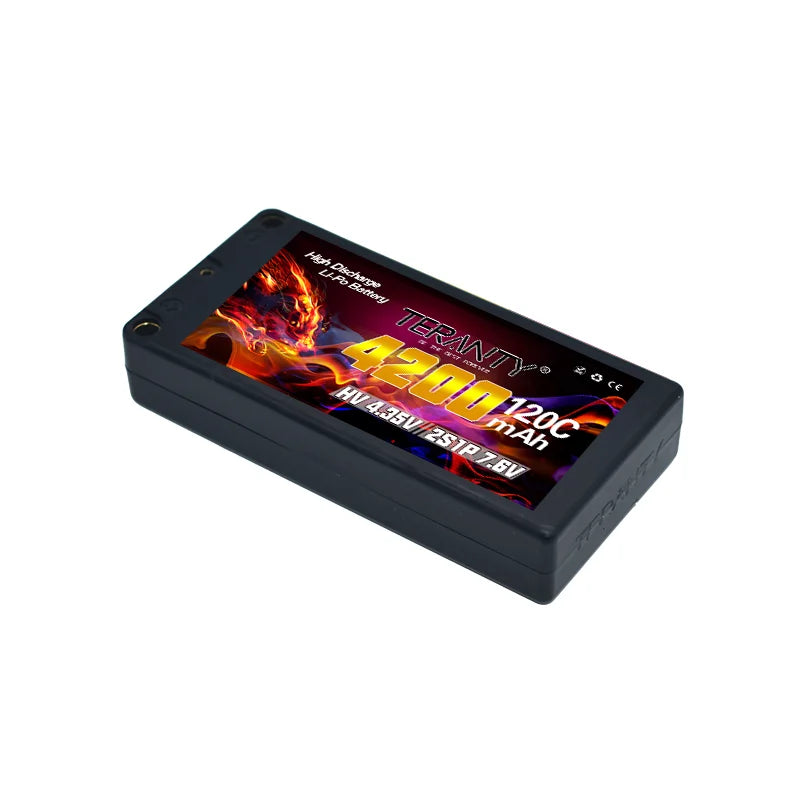 2Pcs TERANTY 2S 7.6V 4200mAh 120C with 5mm Bullet T Plug Suitable for Remote Control Car Model RC Toy High Rate Lipo Battery