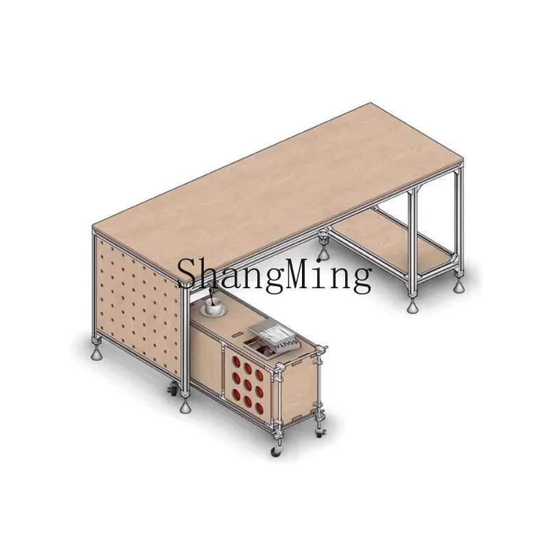 SM new home new wood computer desk workbench desk aluminum profile rectangular table